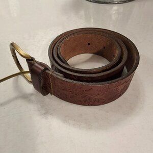 American Eagle Brown Leather Tooled Belt S/P